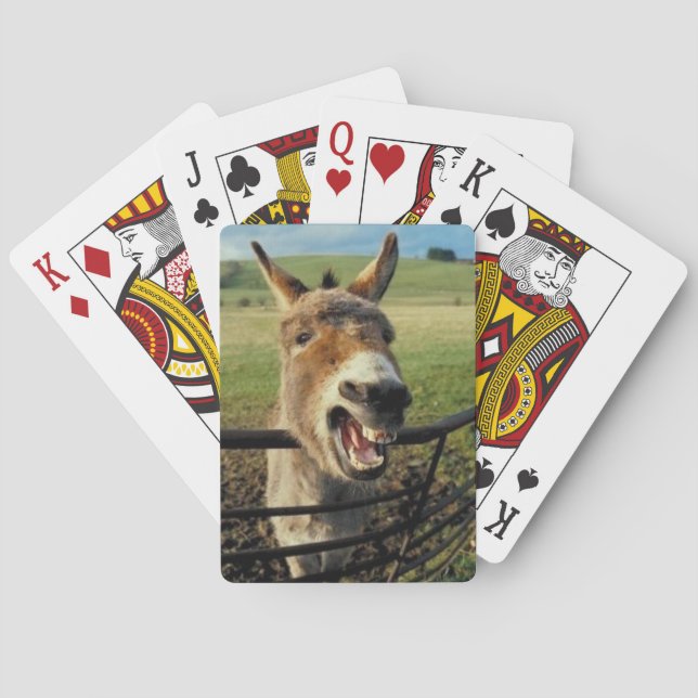 Cartes de jeu riantes de mule d'âne (dos)