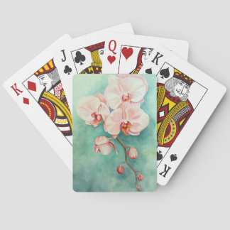 Cartes de jeu roses d'orchidée