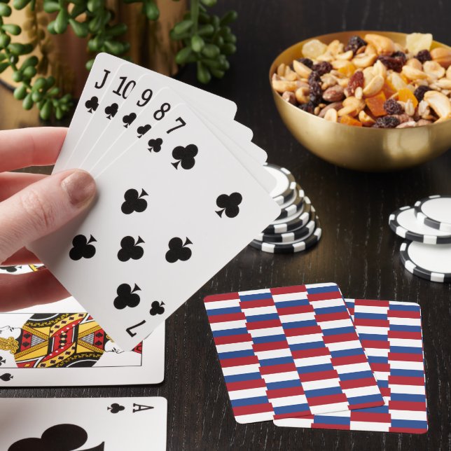 Cartes de jeu rouge blanc et bleu (In Situ)