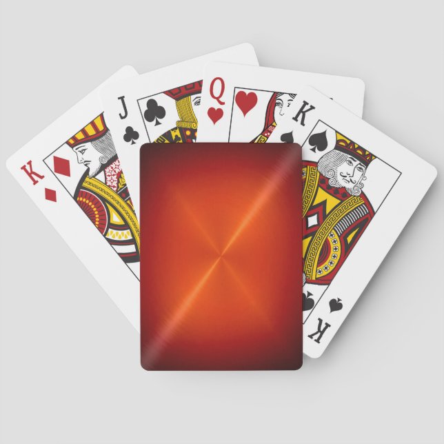 Cartes de jeu rouges balayées en métal (dos)