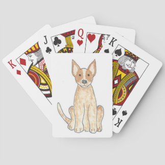Cartes de jeu rouges de Heeler de chien australien