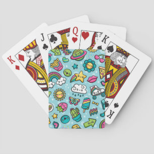 Cartes de jeu totalement mignonnes de griffonnages