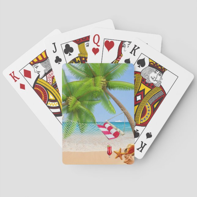 Cartes de jeu tropicales de plage (dos)