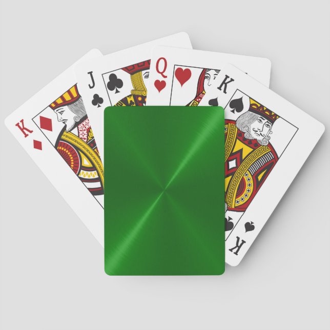 Cartes de jeu vertes balayées en métal (dos)