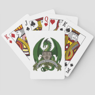 Cartes de jeu vertes de dragons de Stonefire