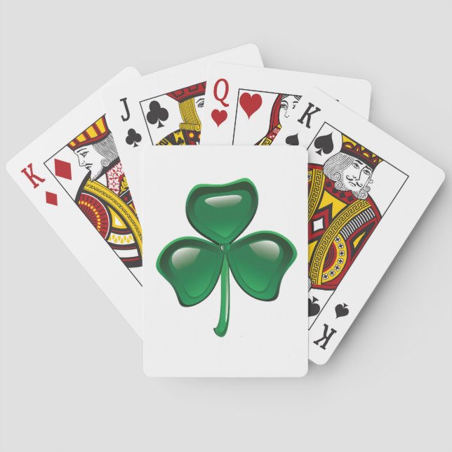 Cartes de jeu vertes de shamrock (dos)