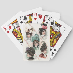 Cartes de jeu victoriennes de mode vintage de