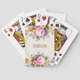 Cartes de jeu victoriennes de roseraie anglaise