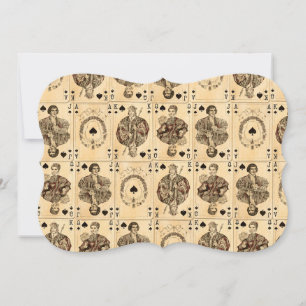 Cartes de jeu vintage Collage Ace Queen King Jack