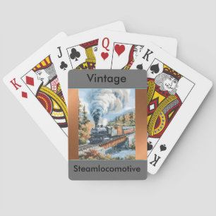 Cartes de jeu vintages de locomotive à vapeur