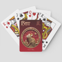 Cartes de Jeu Zodiac Chinoises - Signe du RAT