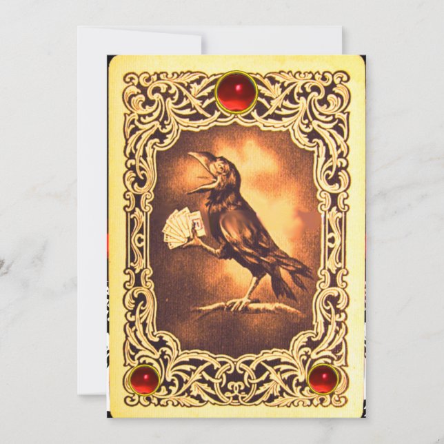 CARTES DE JEUX ROUGE CROW, SCEAU DE CIRE DE POKER  (Devant)