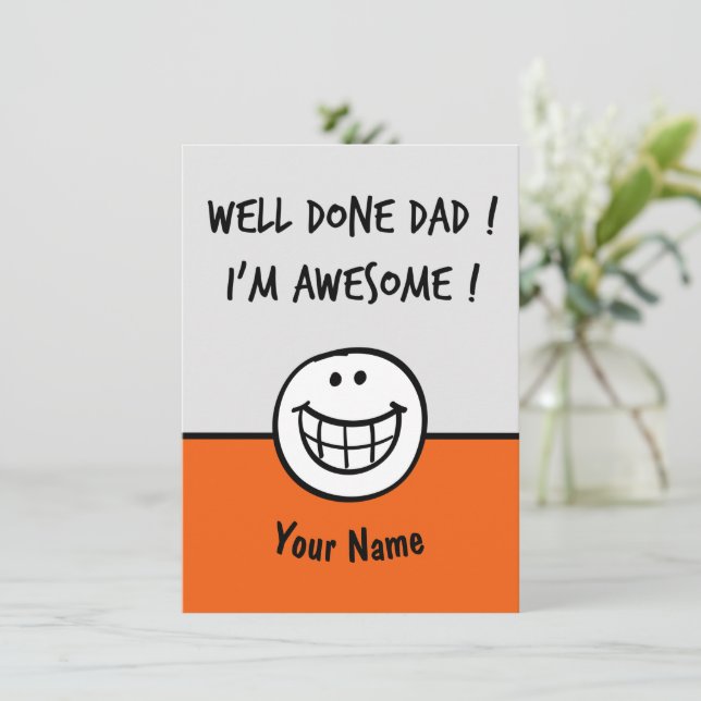 Cartes de jour pour pères amusantes Plaisanter (Debout devant)
