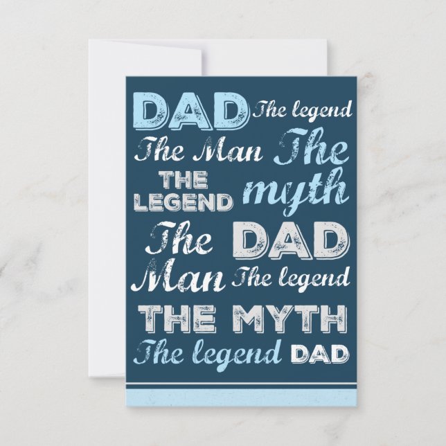 Cartes de jour pour pères amusantes Typographie Vi (Devant)