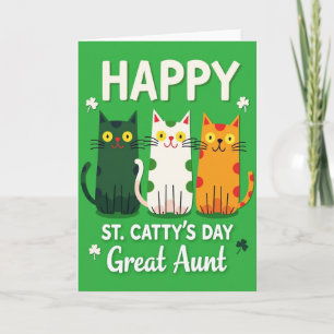 Cartes de la grand-tante aux chats à pois verts