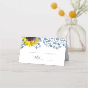 Cartes de la place du tournesol bleu fleuri