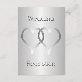 Cartes de la réception de mariage Coeurs d'argent