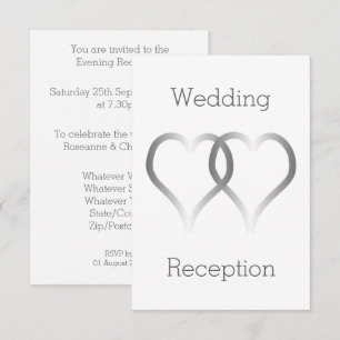 Cartes de la réception de mariage Coeurs d'argent