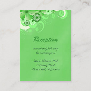 Cartes de la réception du mariage vert foncé