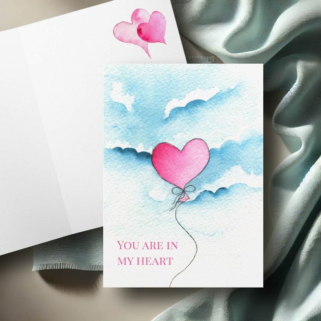 Cartes de la Saint-Valentin à cœur aquarelle (Valentines day cards watercolor heart balloon and sky by Victoria Grigaliunas Do Tell A Belle)
