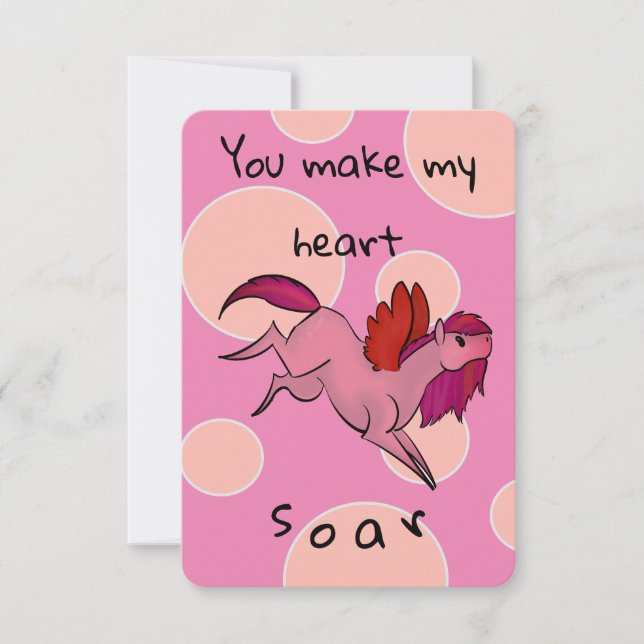 Cartes de la Saint Valentin Pegasus Rose Cute (Devant)