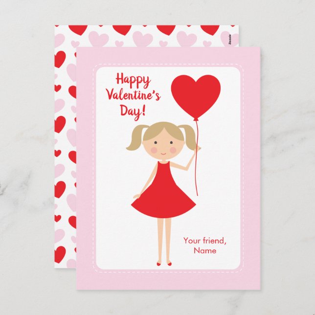 Cartes de la Saint-Valentin pour fille Mini Me (Devant / Derrière)
