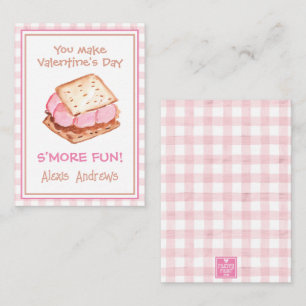 Cartes de la Saint-Valentin S'mores à carreaux ros