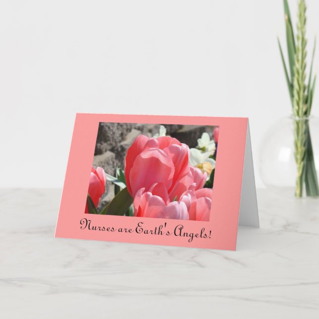 Cartes de la semaine des infirmières Tulipes Anges (Devant)