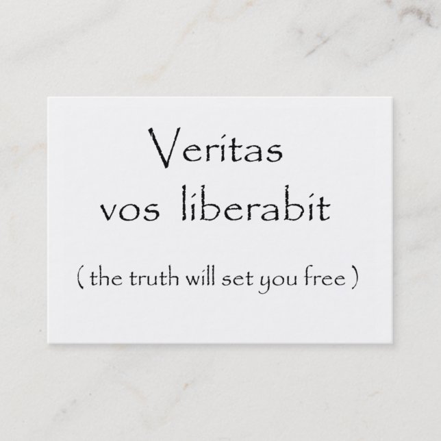 Cartes de liberabit-affaires de vos de Veritas (Devant)