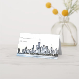 Cartes de lieu de la skyline de Chicago