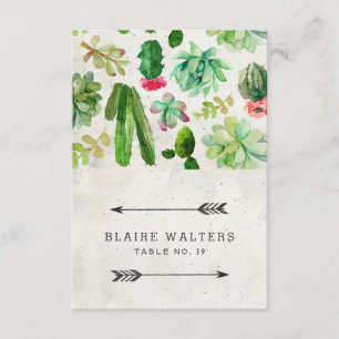 Cartes de lieu de mariage succulent désertique - P
