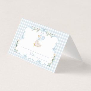 Cartes de lieu de naissance à ruban bleu d'une oie
