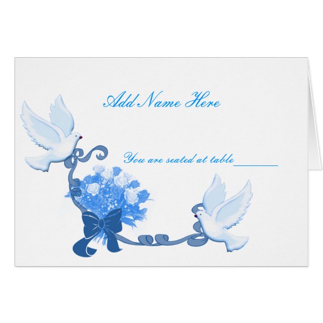 Cartes de lieu personnalisées Dove (Devant Horizontal)