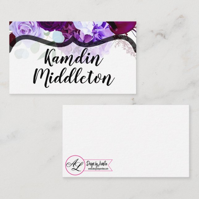 Cartes de lieu personnalisées Lavender Hibiscus su (Devant / Derrière)
