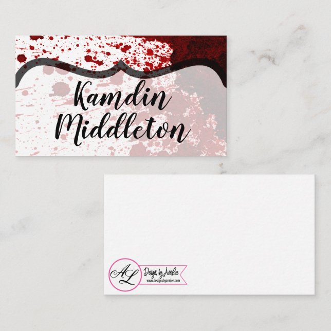 Cartes de lieu personnalisées Splatter de sang Vam (Devant / Derrière)