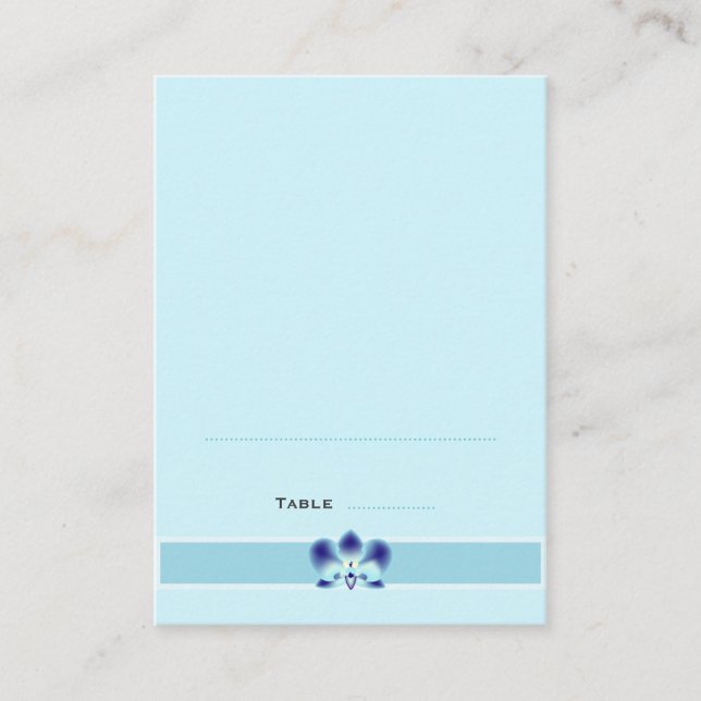 Cartes de lieu pliées Orchidée bleue (Devant)