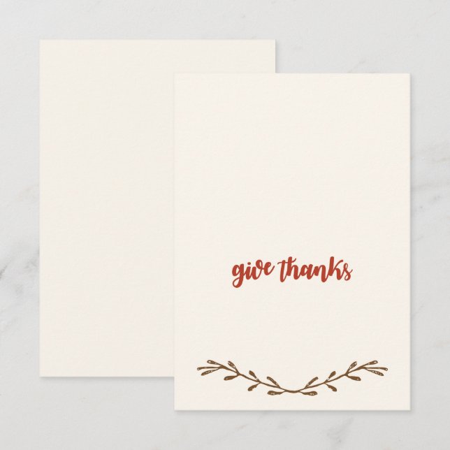 Cartes de lieu Thanksgiving (Devant / Derrière)