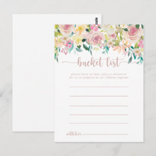 Cartes de liste de Bucket Floral rose Gold Spring