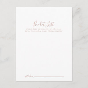 Cartes de liste de Mariage minimaliste or rose