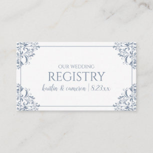 Cartes de liste de mariage - Nadine - Bleu poussié