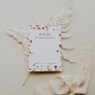 Cartes de liste de seau de mariage sauvage coloré 