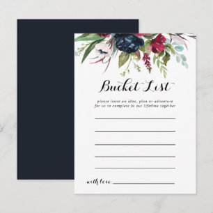 Cartes de liste de seaux floraux bohèmes fantaisis