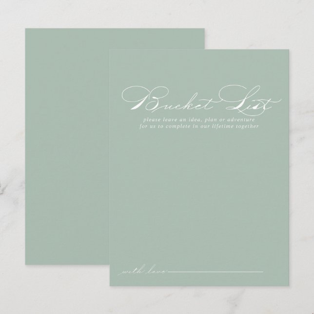 Cartes de liste des Mariages de la calligraphie bl (Devant / Derrière)