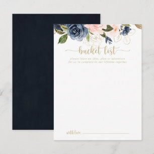 Cartes de liste des Mariages d'or Blush Floral Nav