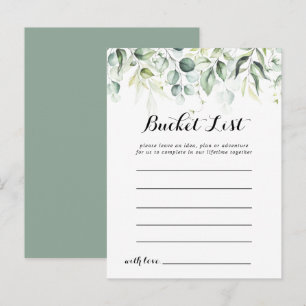 Cartes de liste des seaux d'eau de couleur Eucalyp