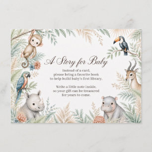 Cartes de livres aquarelles safari pour bébé
