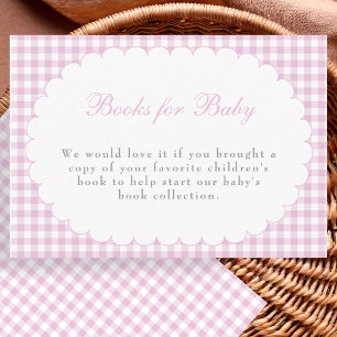 Cartes de livres de douche pour bébé en vichy rose