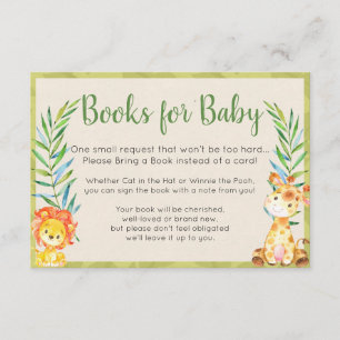 Cartes de livres de jungle pour bébé
