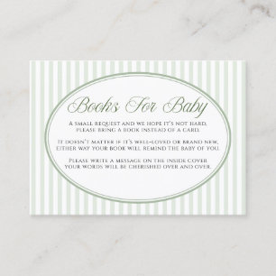 Cartes de livres ovale vert pour bébé