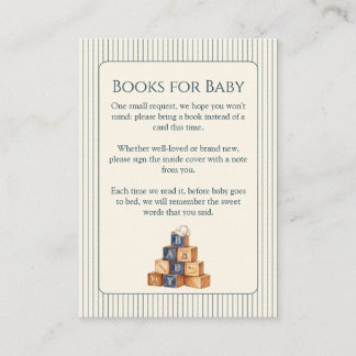 Cartes de livres pour bébé pour la douche de bébé